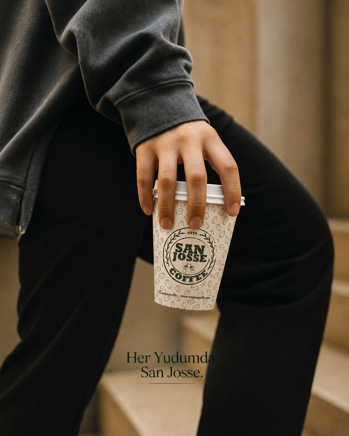 San Josse Coffee logolu kahve bardağı